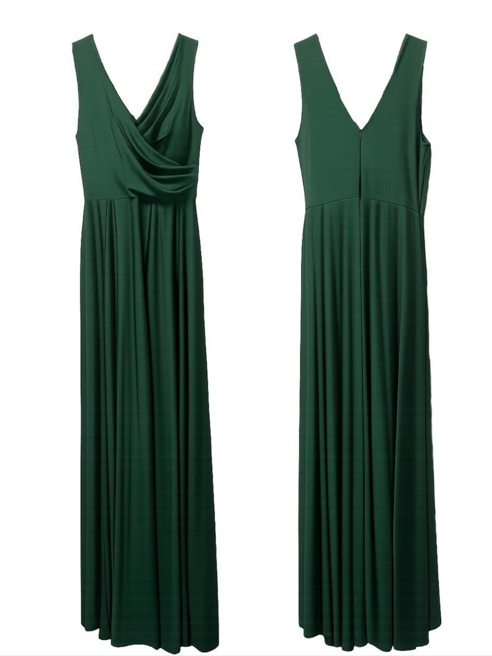Sleeveless V-Neck Maxi Dress in Deep Green